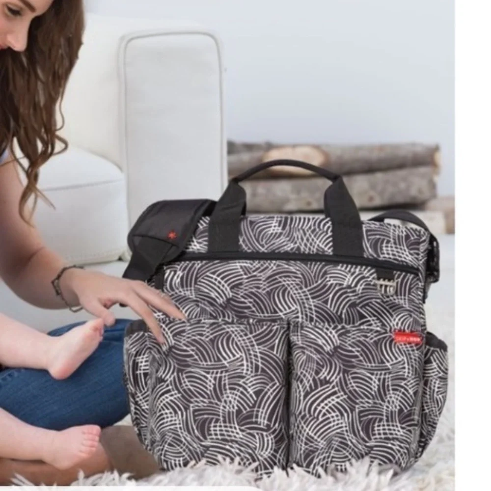 Skip Hop Duo Signature black‎ and white diaper bag NWT